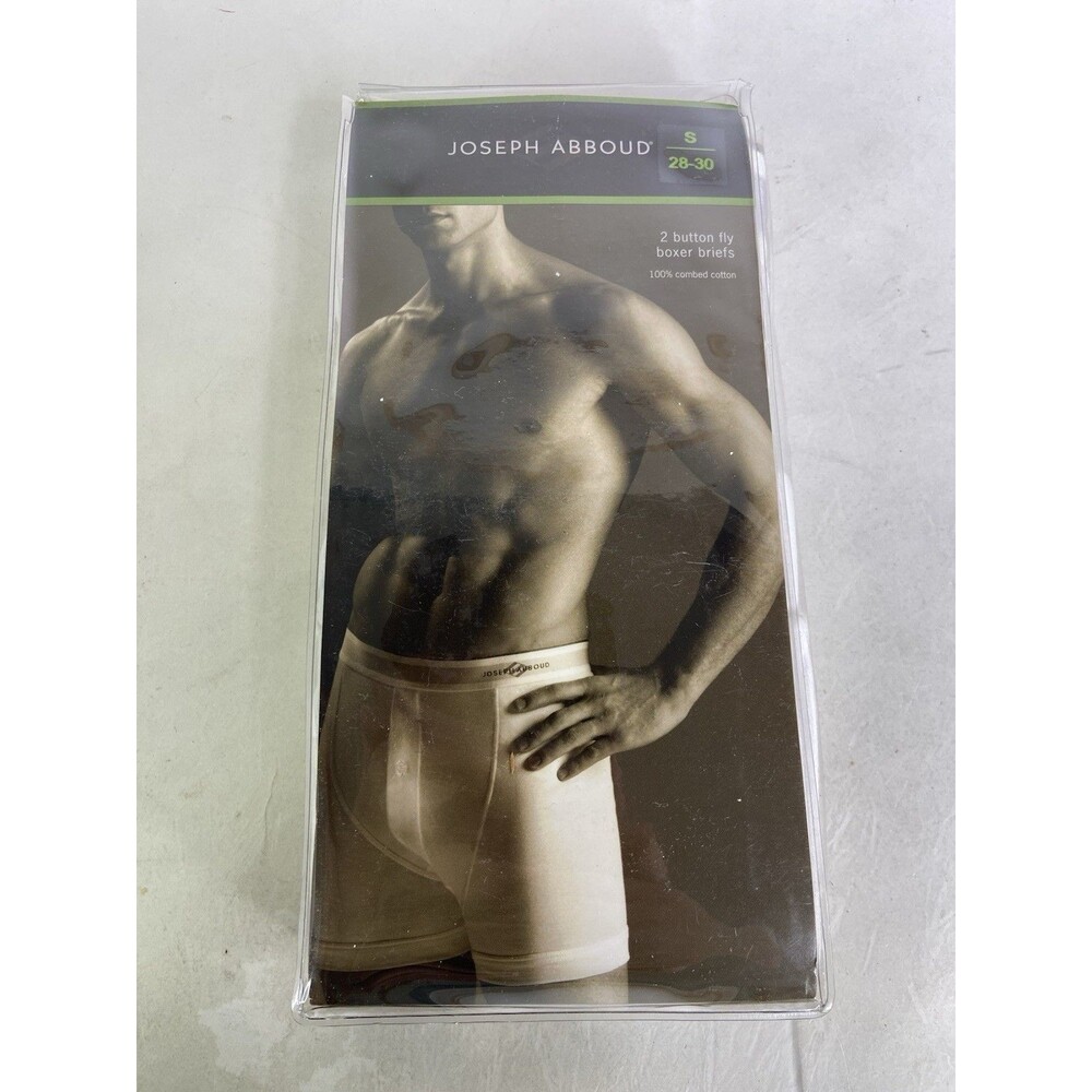 Joseph Abboud Button Fly Boxer Briefs White 2 Pack Underwear Mens Size S